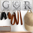 Gift For Couples,Family,Happy - Family Monogram Name Couple Initial - Personalized Mini Key Hook