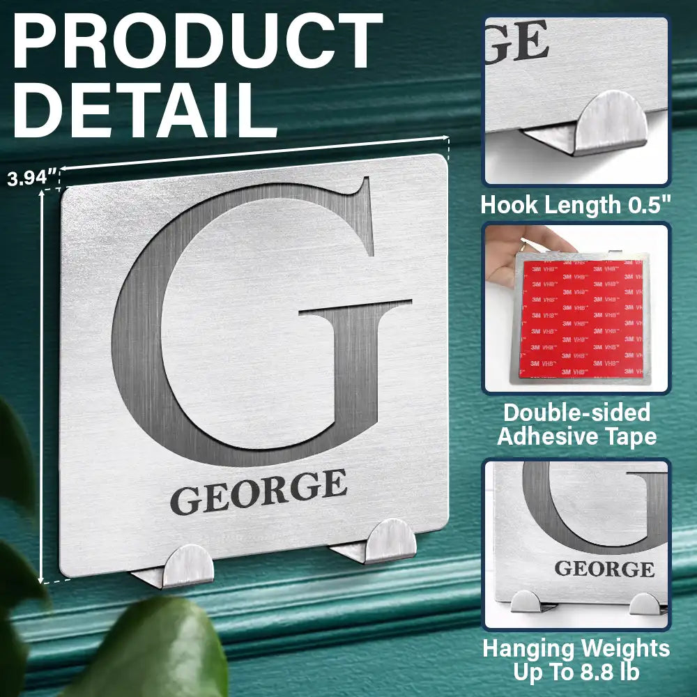 Gift For Couples,Family,Happy - Family Monogram Name Couple Initial - Personalized Mini Key Hook