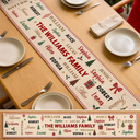 Sentimental,Christmas,Indoor Decor,Family,Icon - Family Name Christmas - Personalized Table Runner
