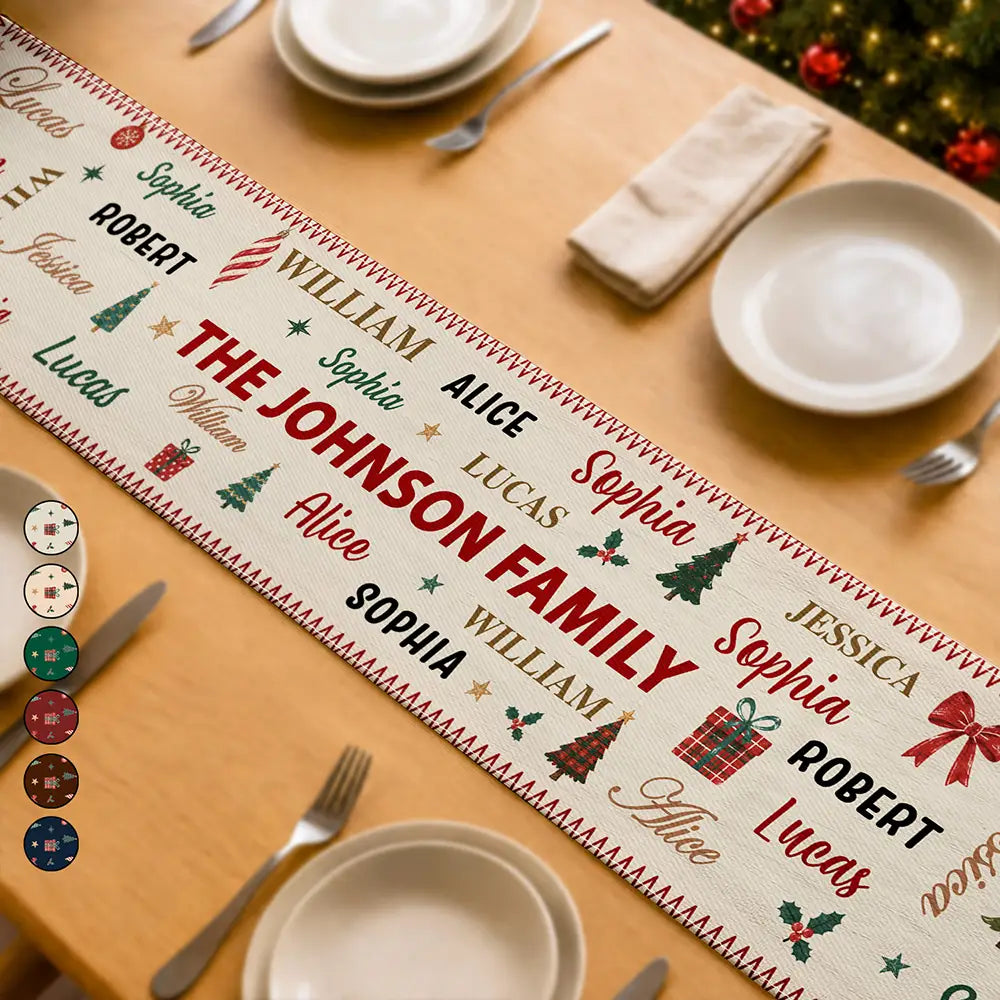 Family Name Christmas - Personalized Table Runner