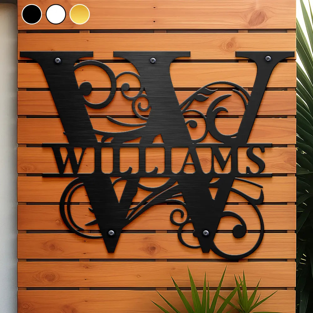 Family Name Monogram - Personalized Cutout Metal Sign