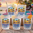 Top Market,Family,Poolside,Outdoor Decor,Custom Text,Happy - Family Poolside Paradise Backyard Party Cups - Personalized Frosted Cups