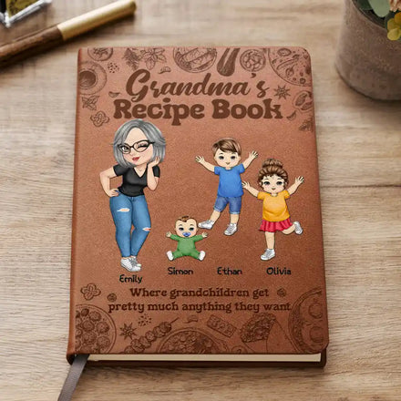 Family Recipe Mom Book - Personalized Leather Journal