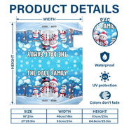Happy, Family, Christmas - Family Snowman - Personalized Mailbox Cover