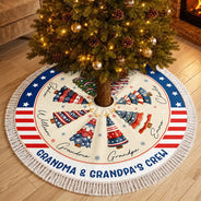 Sentimental,America 250th,Christmas,Family,Icon - Family Stars & Stripes Christmas Trees - Personalized Tree Skirt