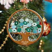 Gift For Couples,Gift For Husband,Gift For Wife,Parents,Gift For Mother,Gift For Father,Gift For Grandpa,Gift For Grandma,Gift For Grandparents,Christmas,Happy - Family Tree - Personalized 3-Layered Acrylic Shaker Ornament