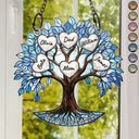 Family,Gift For Mother,Happy - Family Tree Of Life Where Life Begins And Love Never Ends - Personalized Window Hanging Suncatcher Ornament