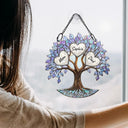 Family,Gift For Mother,Happy - Family Tree Of Life Where Life Begins And Love Never Ends - Personalized Window Hanging Suncatcher Ornament