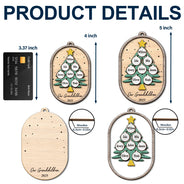 Christmas, Family, Happy - Family Tree Ornamnet - Personalized 2-Layered Wooden Ornament