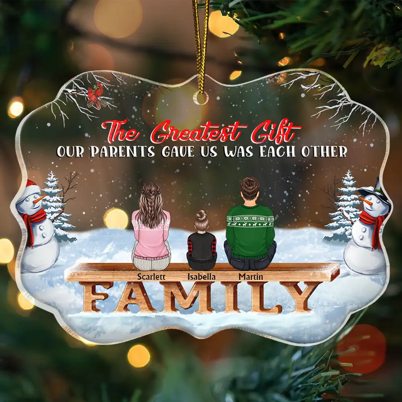 Family Where Begins And Love Never Ends - Memorial Gift - Christmas Gift - Personalized Custom Medallion Acrylic Ornament