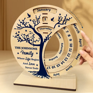 Family, Love, Christmas - Family Where Life Begins - Personalized Spinning Perpetual Desk Calendar