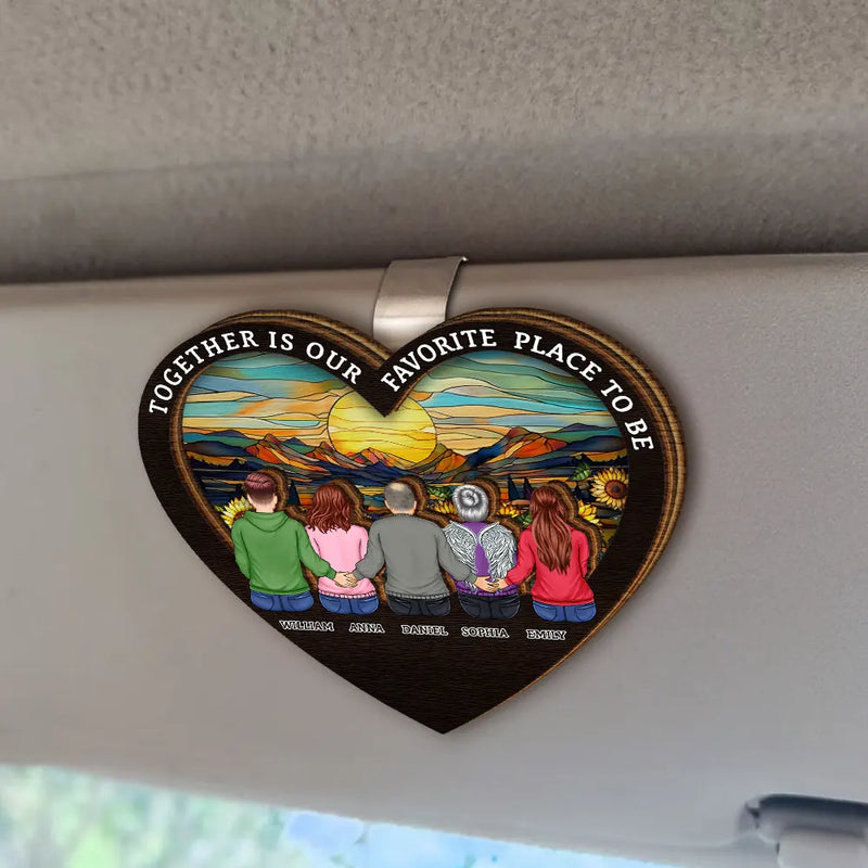 Family, Memorial, Sad - Family Where Life Begins And Love Never Ends - Personalized Custom Shaped Car Visor Clip