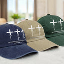 Christian,Gift For Men,Dad - Children,Gift For Father,Gift For Husband,Non-Eng,Icon,Devoted - Fatherhood Is Kingdom Work Cross And Name - Personalized Vintage Washed Denim Cap