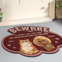 Pet Lovers,Pet Mom,Pet Dad,Pet Couple,Cat Lovers,Cat Mom,Cat Dad,Cat Couple,Dog Lovers,Dog Mom,Dog Dad,Dog Couple,Gift For Women,Gift For Men,Happy,Top Market - Faux Embroidery Effect A Crazy Cat Lady And Her Spoiled Rotten Dogs Cats - Personalized Custom Shaped Doormat