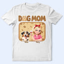 Pet Lovers,Pet Mom,Dog Lovers,Dog Mom,Happy - Faux Embroidery Effect Dog Mom Dog Mum - Personalized T Shirt