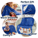 Gift For Grandma,Gift For Grandpa,Grandpa - Grandkids,Grandma - Grandkids,Gift For Women,Gift For Men,Happy - Faux Embroidery Effect Grandkids Mom Grandma We Love You - Personalized Fleece Blanket, Sherpa Blanket