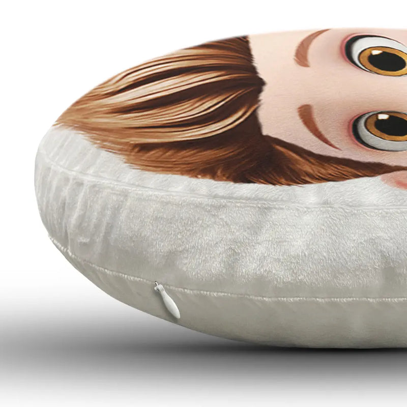 Gift For Grandma,Gift For Grandpa,Grandpa - Grandkids,Grandma - Grandkids,Gift For Women,Gift For Men,Happy - Faux Embroidery Effect Spoiled Grandkids Live Here - Personalized Custom Shaped Pillow