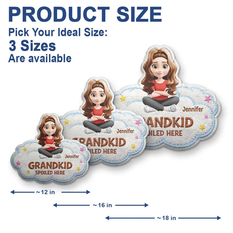 Gift For Grandma,Gift For Grandpa,Grandpa - Grandkids,Grandma - Grandkids,Gift For Women,Gift For Men,Happy - Faux Embroidery Effect Spoiled Grandkids Live Here - Personalized Custom Shaped Pillow