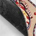 Gift For Grandma,Gift For Grandpa,Gift For Grandparents,Happy - Faux Embroidery Effect Star & Stripes Grandkids Spoiled Here - Personalized Doormat