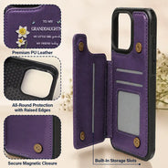 Gift For Daughter,Gift For Women,Happy,Gift For Grandkids - Faux Pressed Birth Flower My Daughter Forever - Personalized Leather Flip Wallet Phone Case