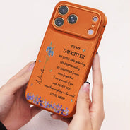 Gift For Daughter,Gift For Women,Happy,Gift For Grandkids - Faux Pressed Birth Flower My Daughter Forever - Personalized Leather Phone Case