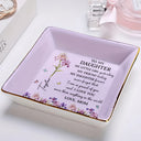 Gift For Daughter,Gift For Women,Happy,Gift For Grandkids - Faux Pressed Birth Flower My Daughter Forever - Personalized Ring Dish