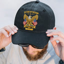 America 250th,Independence Day,Gift For Men,Gift For Yourself,Proud,Icon - Faux Puff Embroidery Effect 250 Years Of Freedom - Personalized Vintage Washed Denim Cap