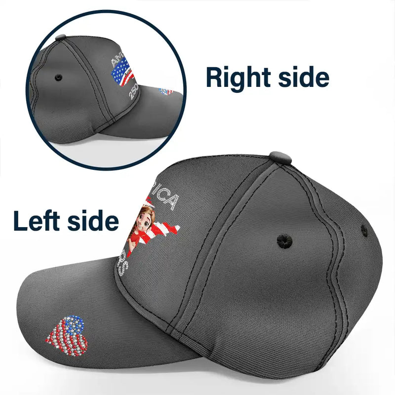 Independence Day,America 250th,Gift For Yourself,Gift For Men,Gift For Women,Happy - Faux Rhinestone America 250 Years - Personalized Classic Cap