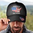 Independence Day,America 250th,Gift For Yourself,Gift For Men,Gift For Women,Happy - Faux Rhinestone America 250 Years - Personalized Classic Cap