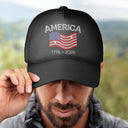 Gift For Men,No Custom,Independence Day,America 250th,Happy,Gift For Women,Gift For Yourself - Faux Rhinestone Effect USA Stars And Stripes - Classic Cap