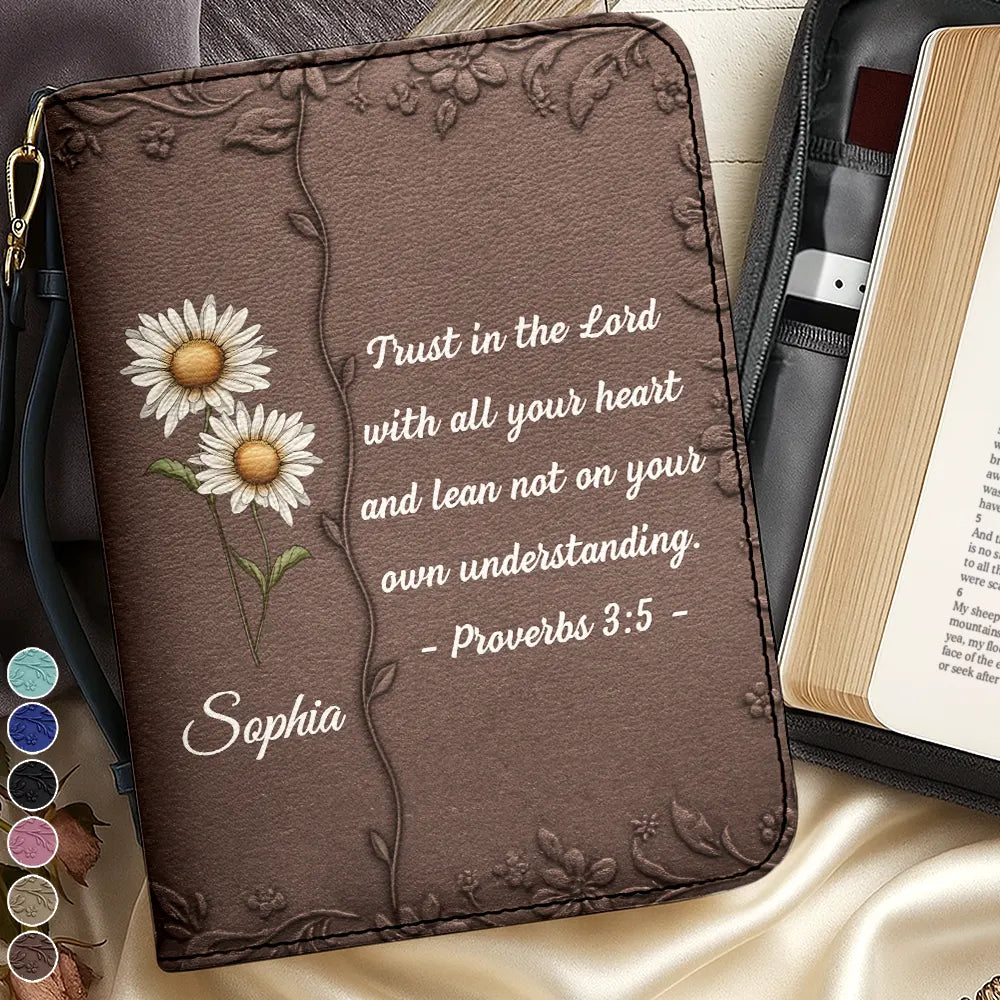 Christmas,Christian,Gift For Yourself - Favorite Bible Verse With Birth Month Flower - Personalized Bible Cover