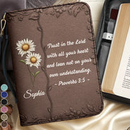 Christmas,Christian,Gift For Yourself - Favorite Bible Verse With Birth Month Flower - Personalized Bible Cover