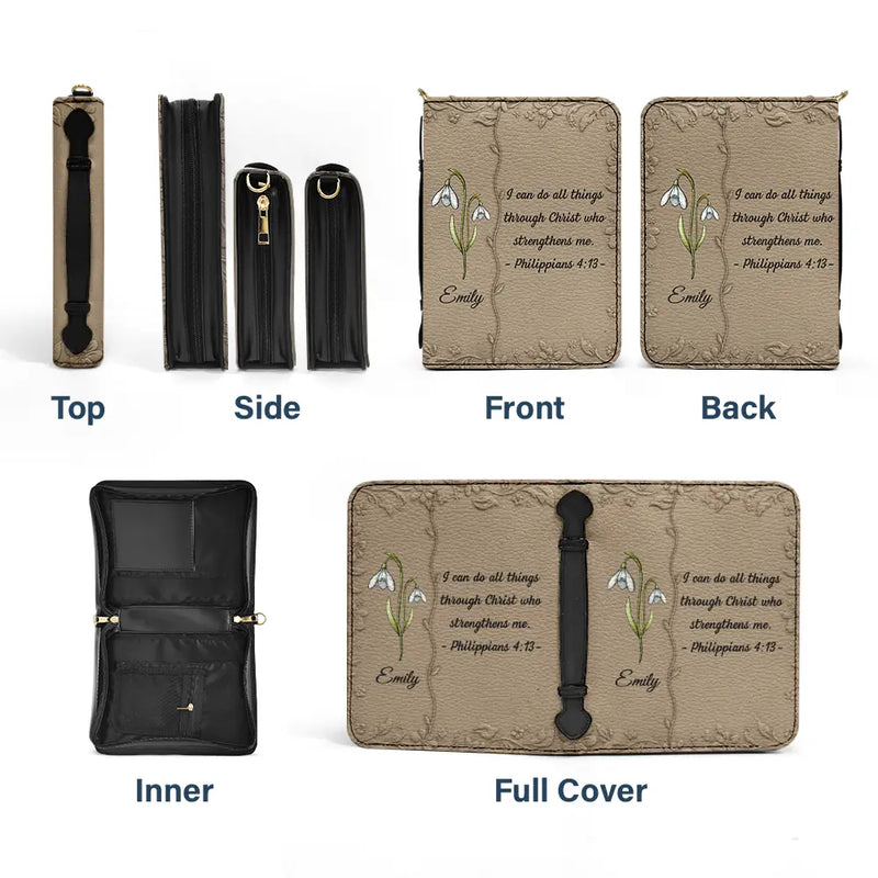 Christmas,Christian,Gift For Yourself - Favorite Bible Verse With Birth Month Flower - Personalized Bible Cover