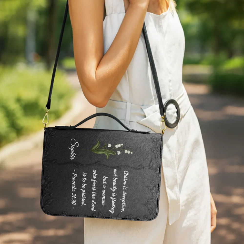 Christmas,Christian,Gift For Yourself - Favorite Bible Verse With Birth Month Flower - Personalized Bible Cover