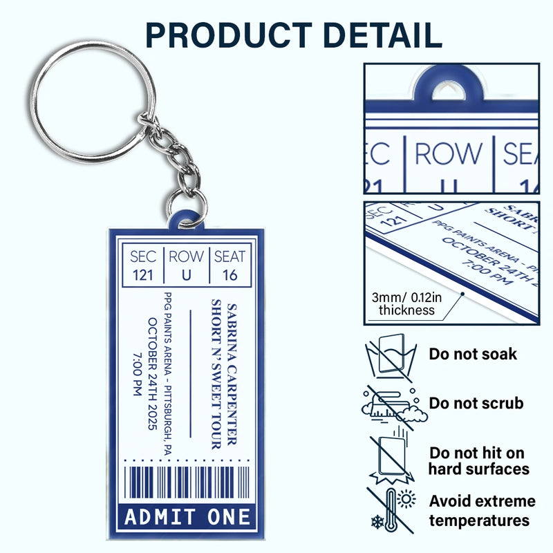 Gift For Yourself,Happy - Favorite Concert Ticket - Personalized Acrylic Keychain