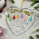 Christmas,Gift For Sibling,Cozy,Icon - Festive 3D Effect Christmas Trees Brothers & Sisters Forever Linked Together - Personalized Glass Ornament