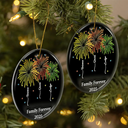 Family,Gift For Bestie,Christmas,Happy - Firework Family Bestie Custom Name - Personalized Circle Ceramic Ornament