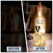 Gift For Couples, Gift For Husband, Gift For Wife, Gift For Boyfriend, Gift For Girlfriend, Funny - First Christmas As Married - Personalized Bottle Light
