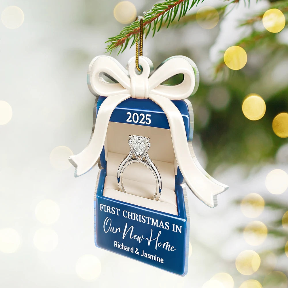 Gift For Couples,Gift For Husband,Gift For Wife,Gift For Boyfriend,Gift For Girlfriend,Married ,Engaged,Anniversary,Wedding Anniversary,Christmas - First Christmas As Mr. & Mrs. - Personalized Custom Shaped Acrylic Ornament
