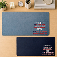 Gift For Father,Gift For Grandpa,Grandpa - Grandkids,Dad - Children,Independence Day,Non-Eng,Special Font,Confident - First Dad Now Grandpa - Personalized Leather Desk Mat