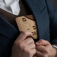 First Dad Now Grandpa - Personalized Leather Wallet