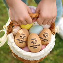 Gift For Kids,Gift For Grandkids,Non-Eng - First Easter With Custom Name - Personalized Musical Wooden Easter Egg Shaker