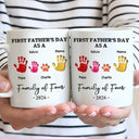 First Time Ever As A Family Of Three Handprints - 3D Inflated Effect Printed Mug, Personalized Mug