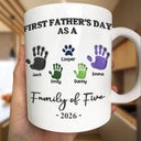 First Time Ever As A Family Of Three Handprints - 3D Inflated Effect Printed Mug, Personalized Mug