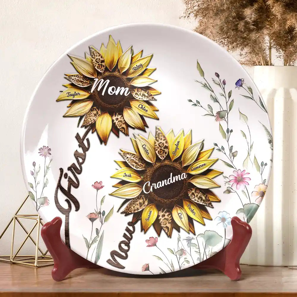First Mom Now Grandma - Personalized Ceramic Plate