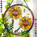 Gift For Grandma,Gift For Mother,Gift For Wife,Happy - First Mom Now Grandma - Personalized Stained Glass Window Hanging Suncatcher