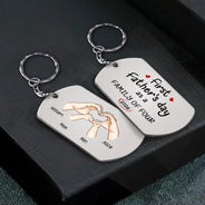 Gift For Father,Gift For Men,Happy,Vector - First Time Ever As A Family Of Three - Personalized Aluminum Keychain
