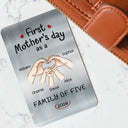 Gift For Father,Gift For Men,Happy,Vector - First Time Ever As A Family Of Three - Personalized Aluminum Wallet Card