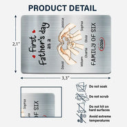 Gift For Father,Gift For Men,Happy,Vector - First Time Ever As A Family Of Three - Personalized Aluminum Wallet Card