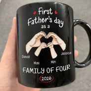 Gift For Mother,Gift For Father,Gift For Kids,Gift For Men,Gift For Women,Happy,Family - First Time Ever As A Family Of Three - Personalized Mug